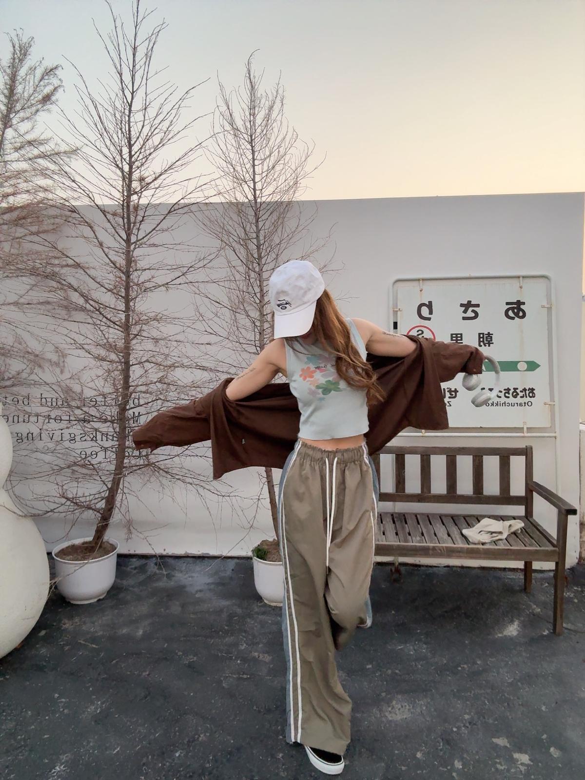 CU-超HIP拼接橡筋腰闊褲